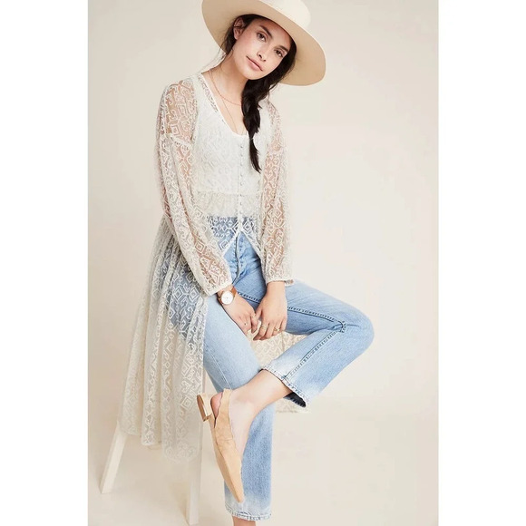Anthropologie Maeve San-Michel Lace Duster - Picture 2 of 12
